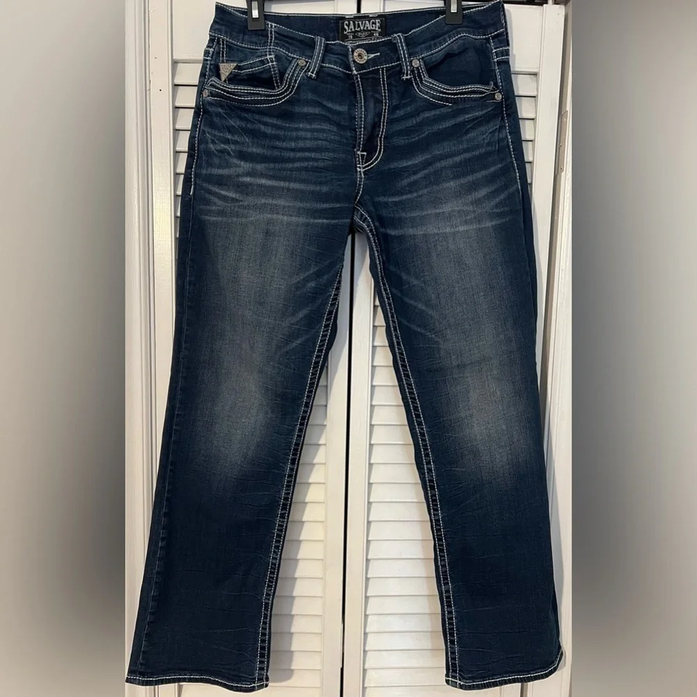 Men’s Exclusive Salvage Anarchy Straight Stretch Jean-Buckle